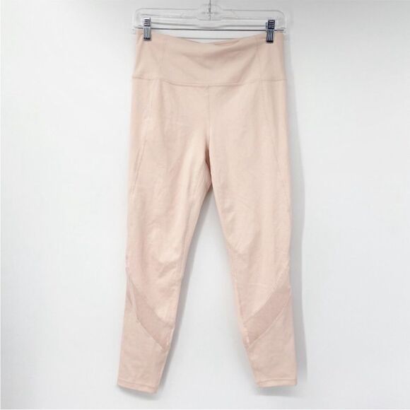 Athleta Eclipse 7/8 Tights Mesh Leggings Size Medium Pink Ballerina Gown - Picture 2 of 8